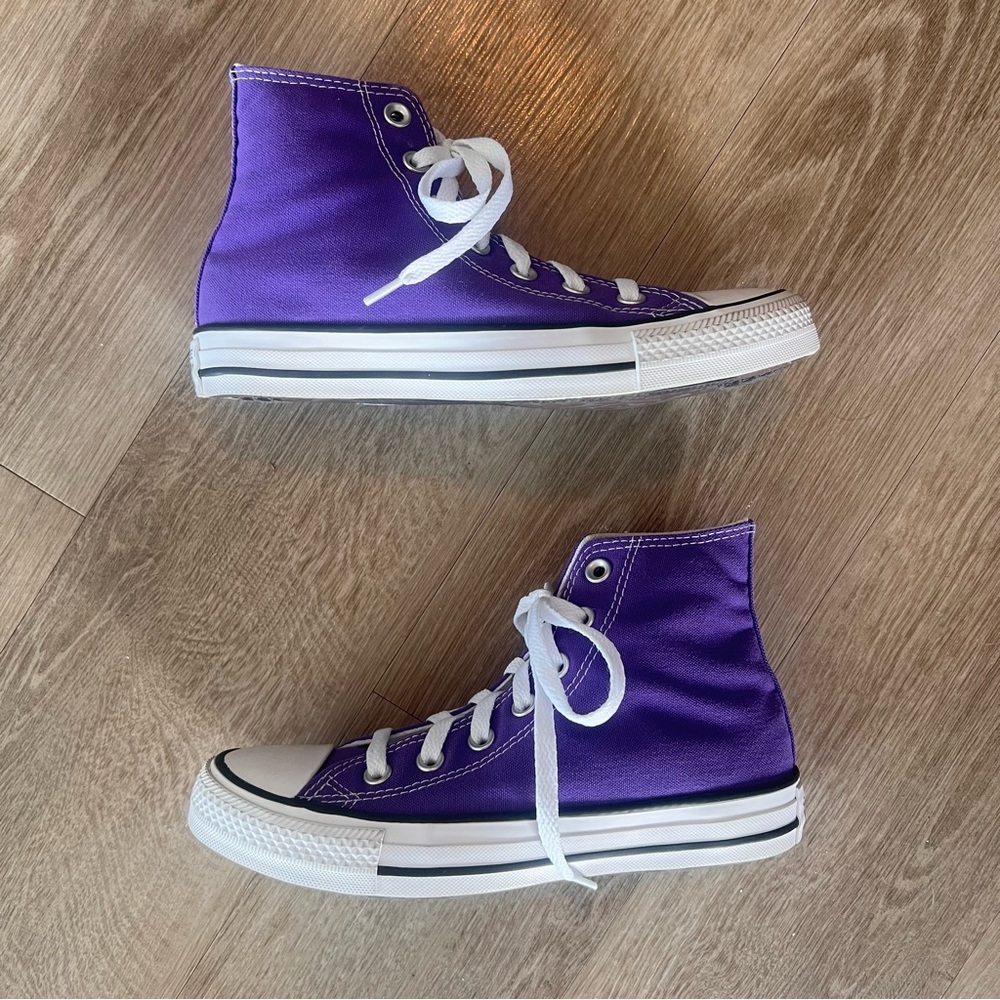 Converse Purple High Top Classic All Star Chuck Taylor Sneakers Women’s 6.5 - Picture 6 of 8